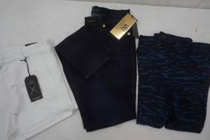 lot 87 image: White Shorts size 2, Denime Jeans Size 3 and Leggings size small