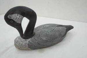 lot 202 image: Hand Carved Wooden Duck