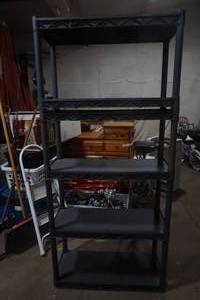 lot 218 image: Gray Plastic Shelving Adjustable 6 Tall