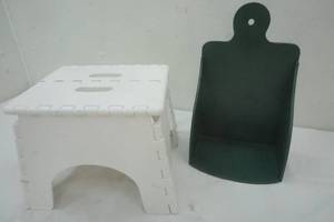 lot 269 image: Step Stool and a Green Wall shelf