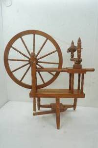 lot 377 image: vintage spinning wheel