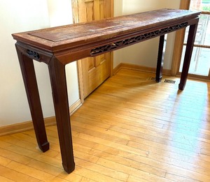 lot 32 image: Charming Vintage Cherrywood Console Table