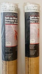lot 138A image: Pair of Roll-up Brown Blinds