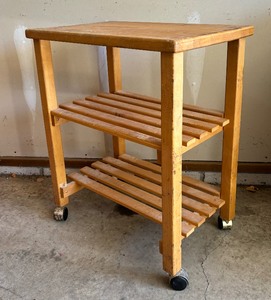 lot 178 image: Wooden Cart  Table on Casters