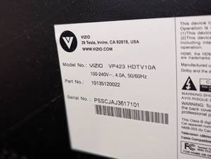 lot 94 image: Vizio 43 TV