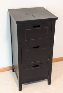 lot 97 image: Small Black Wood Storage Table