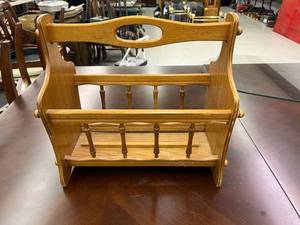Vintage Wood Magazine Rack