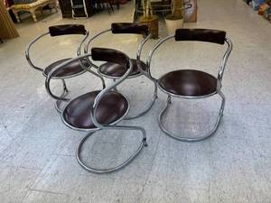 Mid Century Chrome Chairs