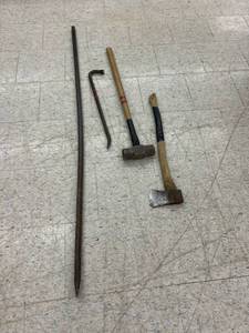 Sledge Hammer, Axe & Pry Bars