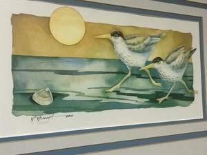 lot 34 image: Signed P. Brent Sandpiper Bird Framed Artwork