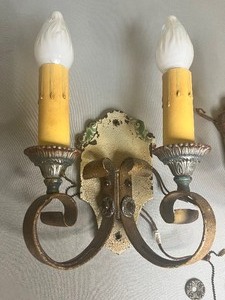lot 29 image: Pair of Art Deco Candle Stick Wall Sconces