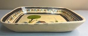 lot 30 image: Vintage Tlaquepaque Mexican Folk Pottery Dish