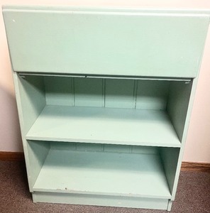lot 13 image: Small Mint Green Secretary Bookshelf