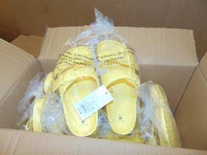 6 Pack Womens Shade & Shore Neida EVA Two Band Slide Sandals Yellow Size  7