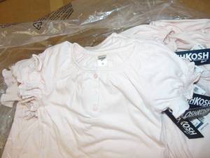 24 Pack OshKosh Bgosh Toddler Girls Size 3T Light Pink Ruffle SS Button-Front Shirt