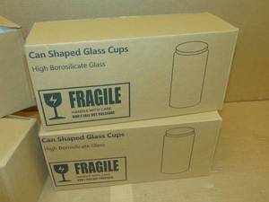 4 Packs Of 4 NETANY  Beer Can Glass Straw 4pcs Set - 16oz Can Shaped Glass Cups