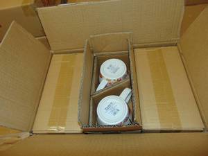 24 Pack OPALHOUSE STONEWARE MUG FLORAL COFFEE CUP 16 Oz R MONOGRAM