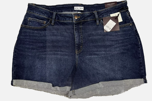 42 Pair Ava & Viv Womens High Rise Midi Shorts Stretch Dark Blue Denim 18W4 Inseam