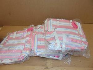 6 Pack  Canvas Backpack 15.4 - BeigePinkBlueYellow Striped - Wild Fable