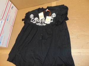 5 Pack Womens Short Sleeve Embroidered Top - Knox Rose   Black Floral S