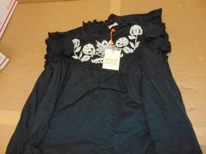 5 Pack Womens Short Sleeve Embroidered Top - Knox Rose   Black Floral XS