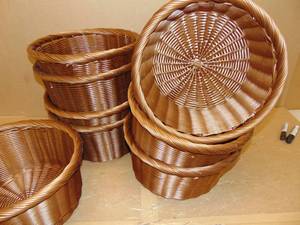 8 Pack Poly Rattan Round Display Basket 7 X 15