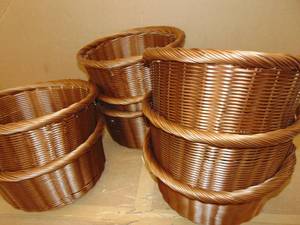 8 Pack Poly Rattan Round Display Basket 7 X 15