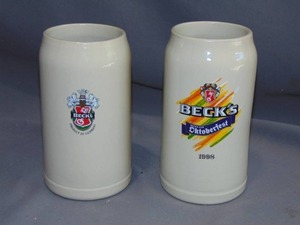 lot 50 image: 2 Piece Lot of Becks Beer Steins