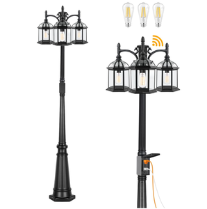 lot 102 image: Dusk to Dawn Outdoor Lamp Post Light with GFCI Outlet