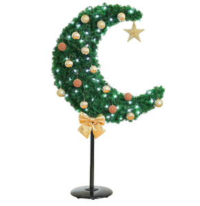lot 338 image: 6FT 120 LED Lighted Eid Ramadan Tree Handmade Mubarak Muslim Islamic Crescent Moon