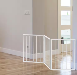 lot 342 image: Petmaker 24 in. x 54 in. Freestanding White Wooden Pet Gate