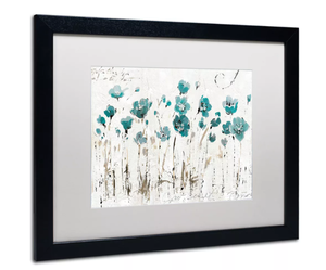 lot 343 image: Trademark Fine Art -Lisa Audit Abstract Balance VI Blue Matted Framed Art, Measures 18 x 22
