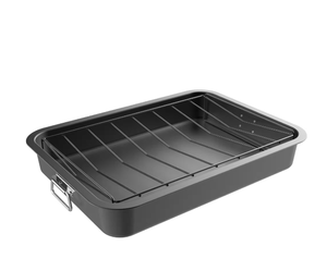 lot 346 image: Classic Cuisine Heavy Duty Nonstick Roasting Pan with Angled Rack
