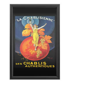 lot 359 image: La Chablisienne by Unknown Framed with LED Light Vintage Advertisement Wall Art 24 in. x 16 in.