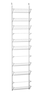 lot 366 image: Over the Door Organizer - 8-Tier Hanging Wall Rack for Bathroom or Kitchen Organization