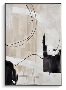 lot 418 image: Creoate Framed Wall Art, Abstract Hand Painted Textured Canvas Wall Art, Measures 32x48