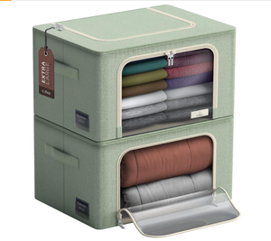 lot 419 image: Set of 4 Sorbus Jumbo Storage Bins with Metal Frame - Oxford Fabric Storage Containers, Measures 24 L X 16.5 W X 14 H