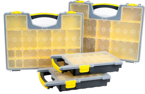 lot 427 image: Stalwart 75-MJ4645102 Parts and Crafts Portable Storage Organizer Box (Set of 4) YellowBlack