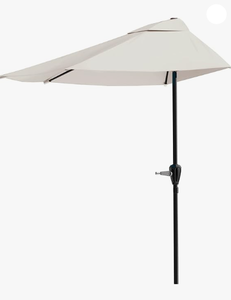 lot 122 image: Pure Garden Half Umbrella Outdoor Patio Shade