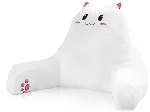 lot 123 image: SUNSIDE Reading Pillow with Cat Design,Back Pillows for Sitting in Bed