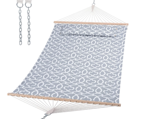 lot 125 image: SUNCREAT Double Quilted Hammock with Hardwood Spreader Bar