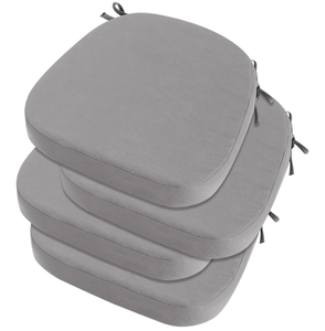 lot 128 image: LOT OF 8 idee-home Outdoor Chair Cushions, Thick Outdoor Cushions Patio Furniture with Ties