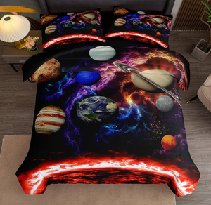 lot 136 image: Queen Size 3PCS Bodhi Bedding Set, Galaxy Comforter Set,Space Comforter Set
