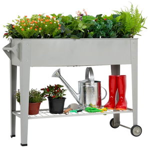 lot 154 image: Outdoor Raised Beds with Legs and Wheels, Space Saving Steel Construction