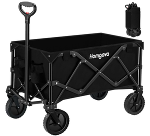 lot 163 image: Collapsible Folding Wagon Cart,Heavy Duty Garden Cart with All Terrain Wheels