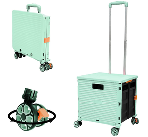 lot 164 image: FELICON SELORSS Foldable Utility Cart Folding Portable Rolling Crate Handcart with Durable Heavy Duty
