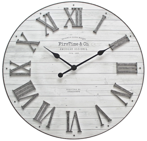 lot 171 image: FirsTime & Co. White Emmett Shiplap Wall Clock, Large Vintage Decor for Living Room