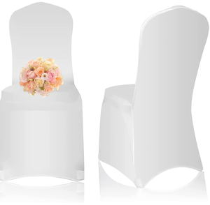 lot 172 image: LOT OF 45 EMART Spandex Chair Cover, White Seat Covers for Party Wedding Banquet Dining Room Living Room
