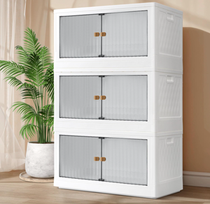 lot 215 image: LOT OF 3 19 Gal Stackable Storage Bins with Lids