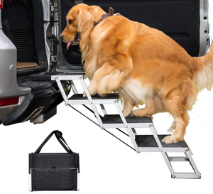 lot 220 image: Portable Dog Car Step Stairs, Folding Dog Ramp for Large Dogs